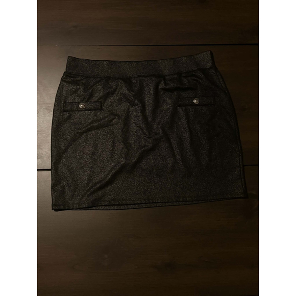 Michael Kors Women's Shimmer Winter Fall Skirt SZ XL Midnight BLACK - Picture 8 of 15